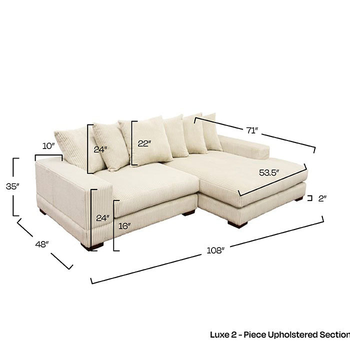 Home by Sean & Catherine Lowe Luxe 2 - Piece Upholstered Sectional